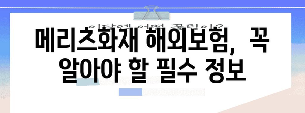 메리츠화재 해외여행자보험 가입법 | 저렴하고 간편한 꿀팁