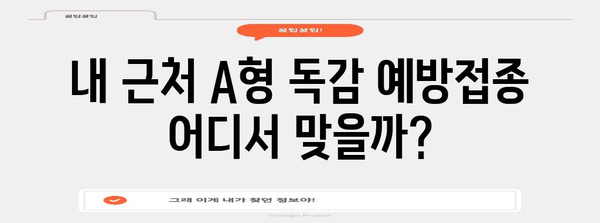 근처 A형 독감 예방접종 접종처 정보
