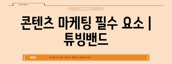 콘텐츠 마케팅 필수 요소 | 튜빙밴드