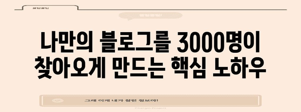 블로그 방문자 0명→3,000명 성공 비법