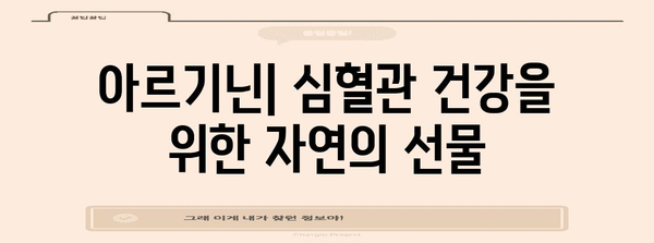 아르기닌 | 심혈관 건강에 도움이 되는 천연 치료제