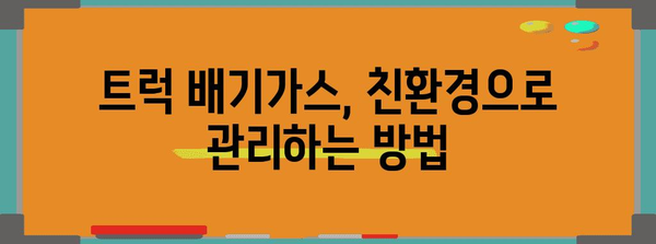 환경 친화적인 트럭 배기 가스 시스템 관리 가이드