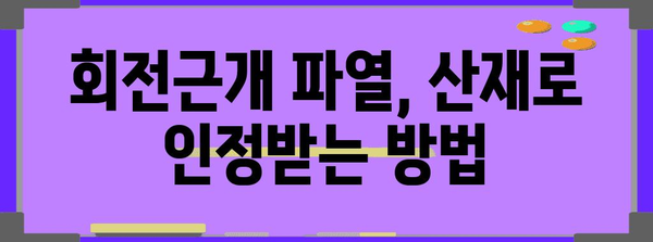 어깨 회전근개 부상 산재 처리 완벽 가이드 | 보상받는 길잡이