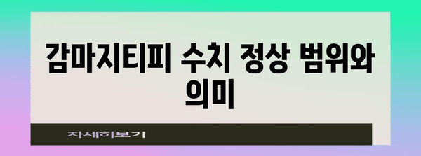 간 손상 지표 | 감마지티피 수치 분석