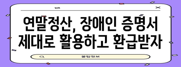 연말정산, 장애인 증명서 제대로 활용하는 방법 | 연말정산, 장애인, 증명서, 환급