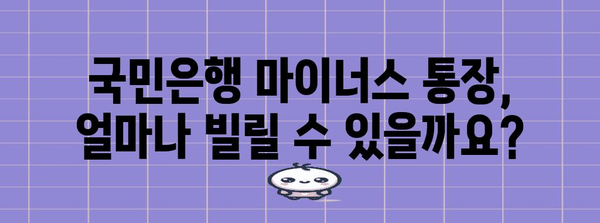 국민은행 마이너스 통장 리뷰 | 금리, 한도, 연장 방법