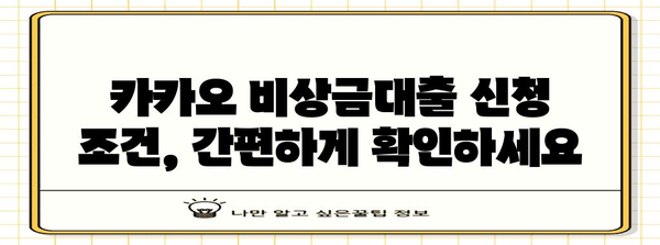 카카오 비상금대출 | 안내부터 해제까지