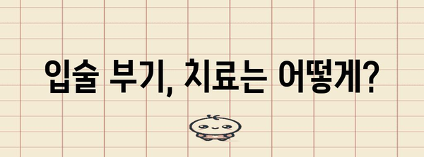 입술 부기 원인 파악과 병원 진료 기준 확립