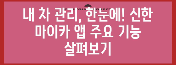 스마트하게 관리하는 신한 마이카 앱 가이드