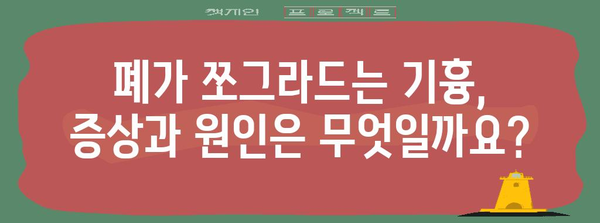 기흉의 모든 것 | 증상, 원인, 예방, 치료