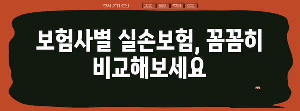 실손보험 추천 비교 | 보험사별 정책 정리