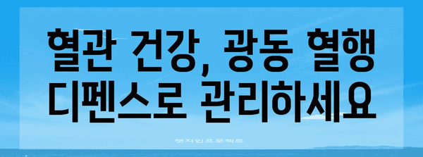 혈관 건강 지킴이 | 광동 혈행 디펜스
