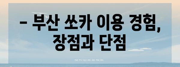 부산 쏘카 이용 후기와 주차 팁