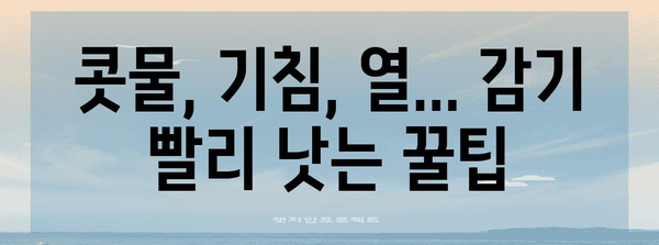 감기 빨리 낫는 방법 | 몸살과 목감기 조복 비결