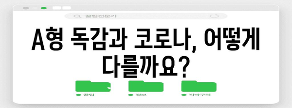 A형 독감 vs 코로나 | 증상 비교와 구분법