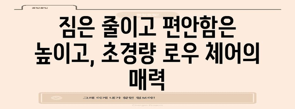 초경량 로우 체어로 즐기는 편안한 캠핑